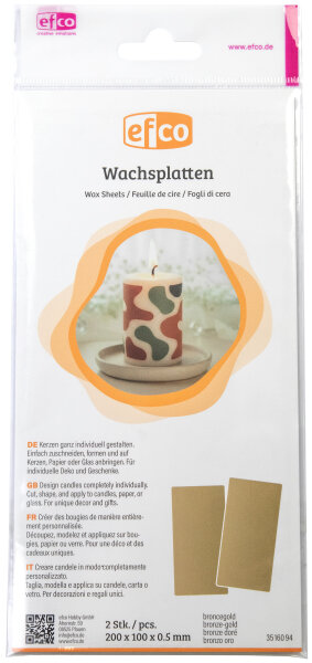 Wachsplatten  broncegold, 2 Stk.