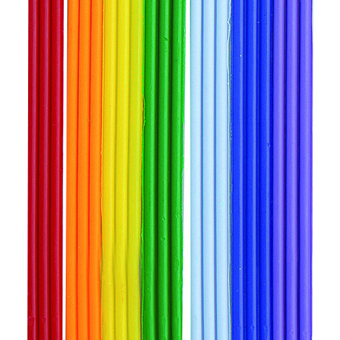 Wachsstreifen  regenbogen, 7 x 3 Streifen