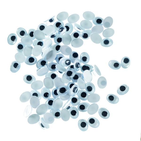 Wackelaugen, oval  100 Stk. 7 x 5 mm