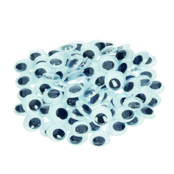 Wackelaugen, rund  100 Stk. ø 12 mm