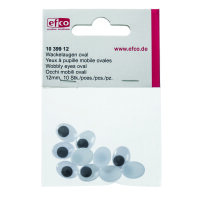 Wackelaugen, oval  100 Stk. 12 x 10 mm