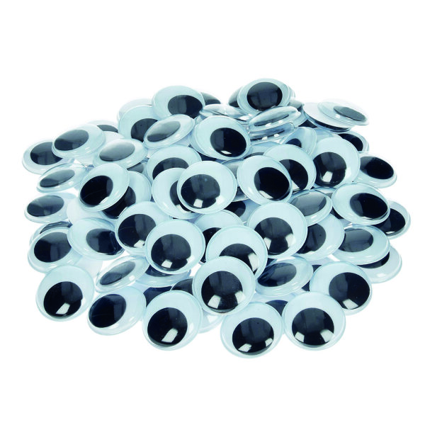 Wackelaugen, rund  100 Stk. ø 28 mm