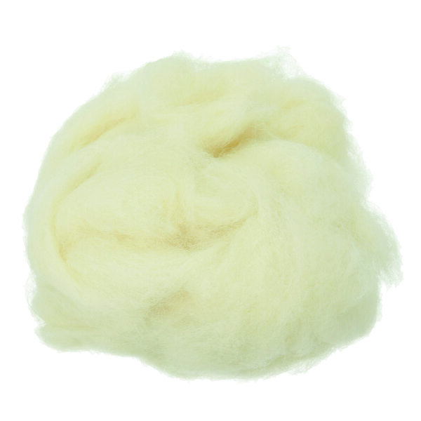 Wolle zum Filzen, reine Schurwolle, natur hell, 30 g