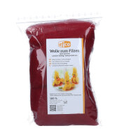 Wolle zum Filzen, reine Schurwolle, rot, 50 g