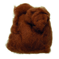 Wolle zum Filzen, reine Schurwolle, braun, 30 g
