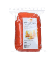 Wolle zum Filzen, reine Schurwolle, orange, 50 g