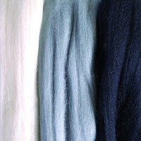 Wolle zum Filzen Kammzug, Merino 19,5 mic., schwarz-weiß Mix, 50 g