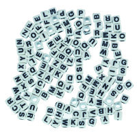 Würfel Buchstaben, mit Loch Kunststoff, weiß,...