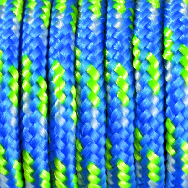 Paracord, Farbmix, blau hellgrün weiß  2 mm x 50 m