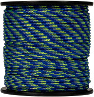 Paracord, Farbmix, blau hellgrün weiß  2 mm x 50 m