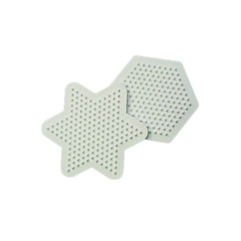 NABBI® Legeplatte, Mix Hexagon / Stern, weiß, 2 Stk., 9 cm
