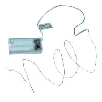 Lichterkette LED, warmes Licht / 6h Timer, silber, 10...