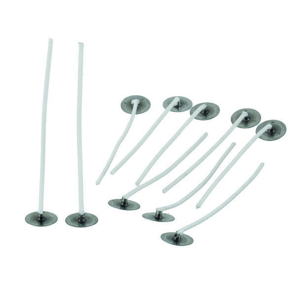 Flachdocht gewachst, mit Halter,  10 Stk., Btl