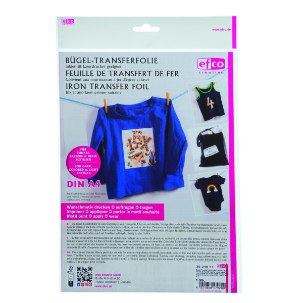 Bügel-Transferfolie, Inkjet+Laser für dunkle Stoffe,  1 Stk., St