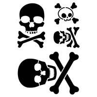 Stencil, Totenkopf,  4-teilig, St