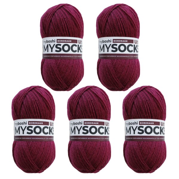 myboshi mysocks Uni VE 5 Knäuel Bordeaux