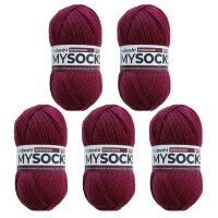 myboshi mysocks Uni VE 5 Knäuel Bordeaux