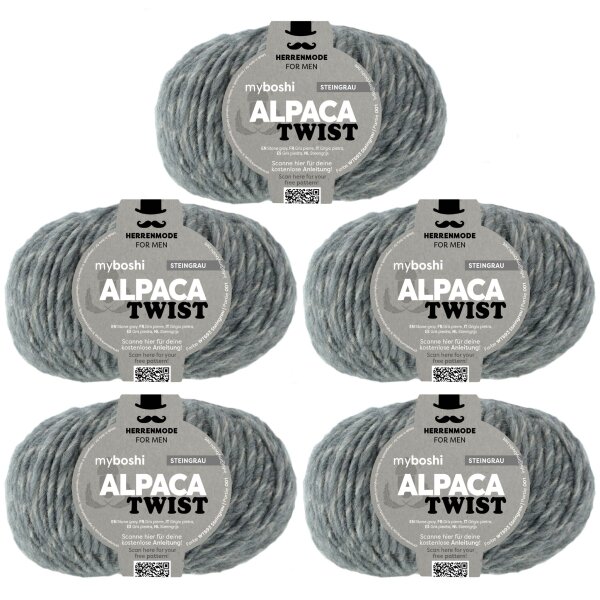myboshi Alpaca Twist -VE 5 Knäuel- Steingrau