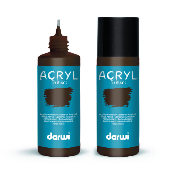 ACRYL, Farbe Glänzend, dunkelbraun, 80 ml