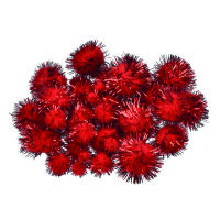Pompons metallic gemischt von 10 bis 25 mm