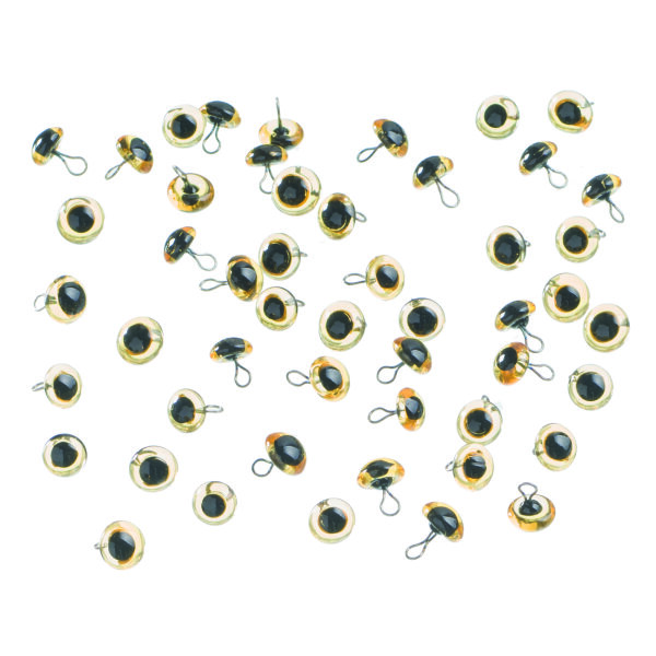 Tieraugen mit Öse Glas 6 mm 50 Stk.
