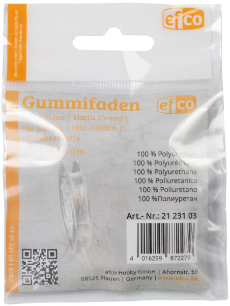 Gummifaden aus Polyurethan, transparent