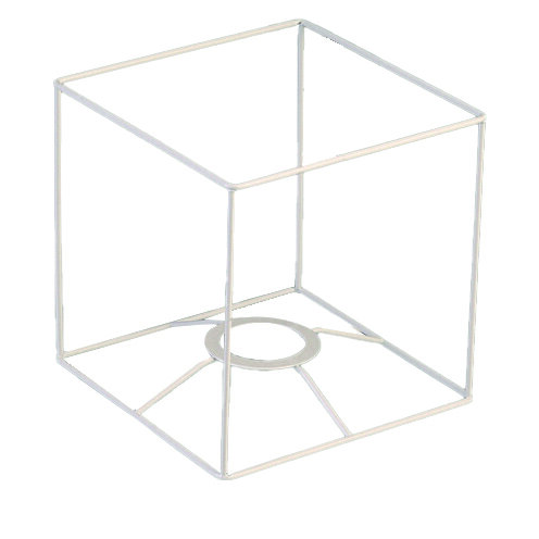 Lampenschirm-Gestell Quadrat E27 weiß