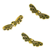Flügel Perle Metall gold 10 Stk.