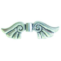 Flügel Perle Metall silber 2 Stk.