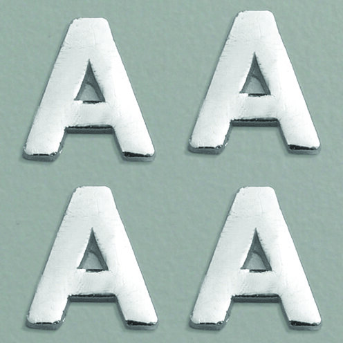 Wachsdekor Buchstaben silber glänzend 10 Stk.
