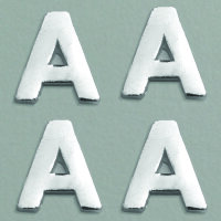 Wachsdekor Buchstaben silber glänzend 4 Stk.