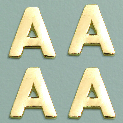 Wachsdekor Buchstaben gold glänzend 4 Stk.