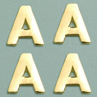 Wachsdekor Buchstaben gold glänzend 4 Stk.
