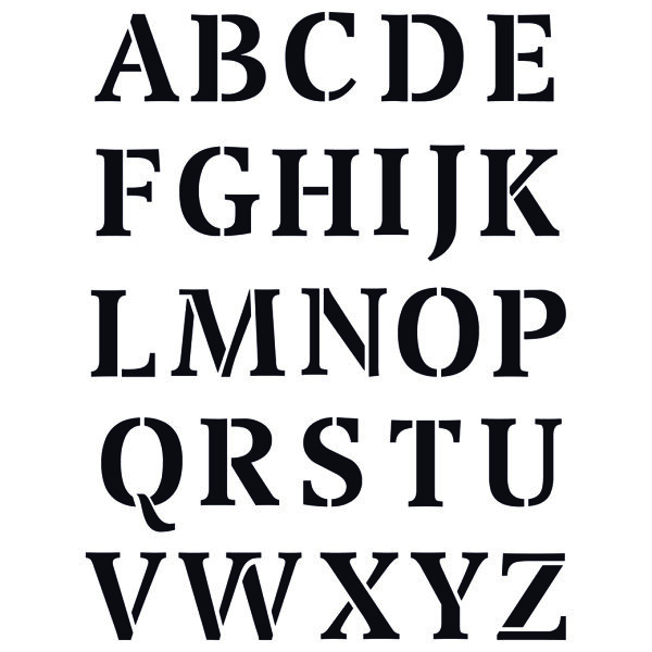 Stencil-Schablone Buchstaben, Zahlen und Zeichen