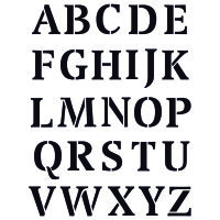 Stencil-Schablone Buchstaben, Zahlen und Zeichen