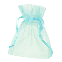 Beutel Organza 7 x 9 cm hellblau 12 St