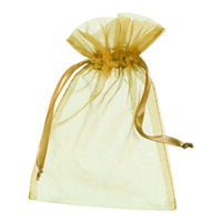 Beutel Organza 12,5 x 17 cm goldgelb 12 St
