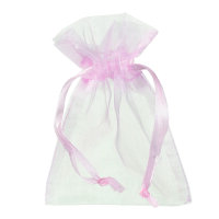 Beutel Organza 7 x 9 cm rosa 12 St