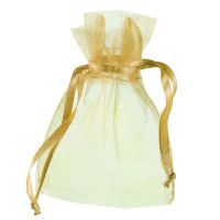 Beutel Organza 7 x 9 cm goldgelb 12 St