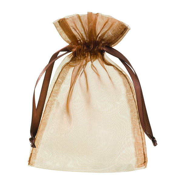 Beutel Organza 12,5 x 17 cm kupferbraun 12 St