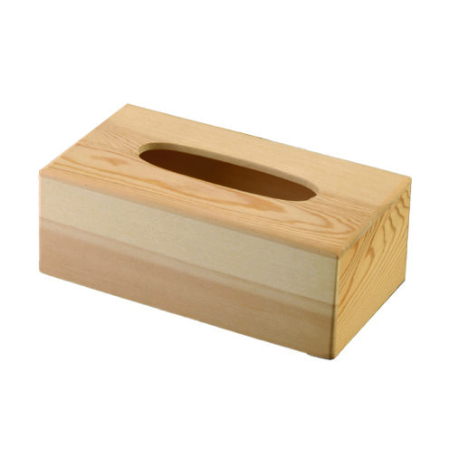 Box für Kosmetiktücher Holz roh