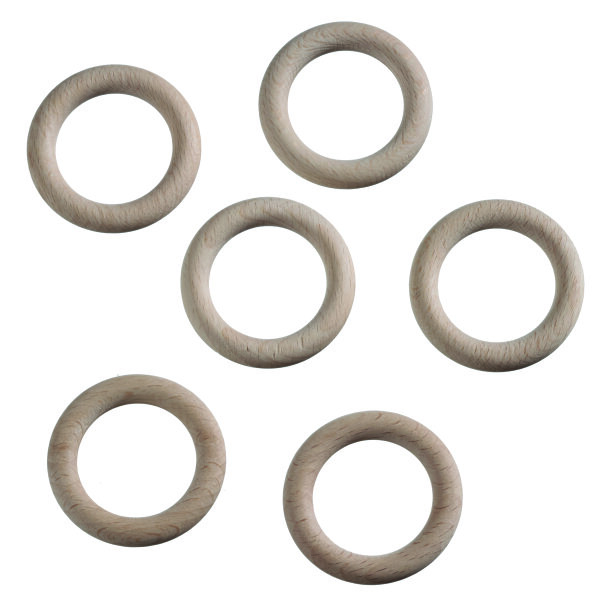 Buchenholzringe  roh, ø 56 mm 6 Stk.