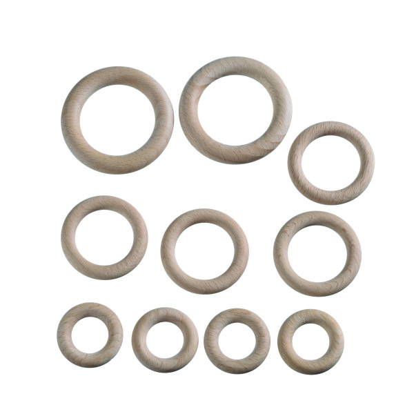 Buchenholzringe, Set, roh, 4x ø 40/ 4x ø 56/  2x ø 70 mm 10 - teilig