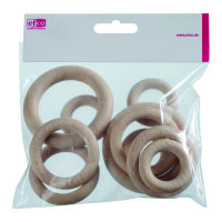 Holzringe, Set, roh, 4x ø 40/ 4x ø 56/  2x ø 70 mm 10 - teilig