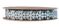 Dekoband Snowflake  silber, 10 m