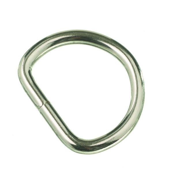 D-Ring, geschweißt, vernickelt, 2 Stück