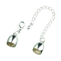 Endkappen, mit Regulationskettchen, silberfarbig, 1 Stk.