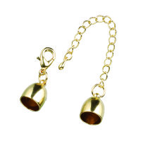 Endkappen, mit Regulationskettchen, goldfarbig 10 St.