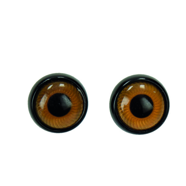 Eulenaugen, mit Öse, Kunststoff, hellbraun, ø 17 mm 2 Stk.