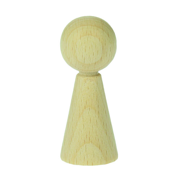 Figurenkegel mit Hals, Buche, gebleicht, 20 x H 50 mm 4 St